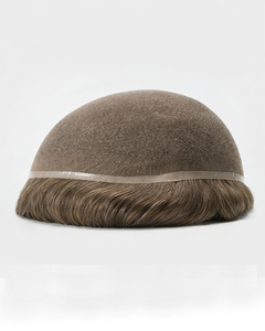 Prótesis Capilar Indetectable de Encaje Francés Completo para Hombres, Aspecto Realista, Base Invisible, <span class=keywords><strong>Cabello</strong></span> Remy Indio, Sistema Capilar para Hombres - Product Image 1