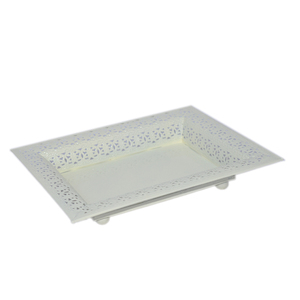 Plateaux de service peints en blanc Designs chauds Fournitures en vrac de qualité industrielle Plateaux en métal pour la maison Hôtel Mariage Restaurant Décor - Product Image 6