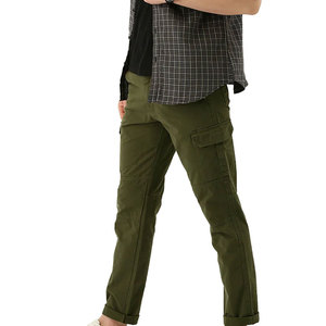 Pantalones de chándal informales de lona Hip Hop para hombre, pantalones de chándal multibolsillo con cierre de botón y logotipo personalizable - Product Image 4