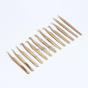 Pinzas Duraderas para Extensión de Pestañas, Herramientas de Belleza Personalizadas, Pinzas para Técnicos de Pestañas con Punta de Fibra, Ecológicas - Product Image 1
