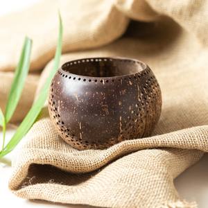 Portavelas de madera de concha de coco, portavelas de coco natural para velas de aroma romántico - Product Image 3