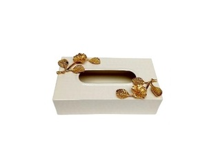 Boîte à mouchoirs en laiton lisse et brillant doré, design élégant, classique, de haute qualité, nouveauté pour salon et hôtel - Product Image 4