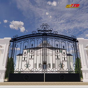 Puerta de Hierro Moderna con Detalles Decorativos de Acero, Valla Ecológica para Entrada/Jardín, 7 Pies de Altura, Modelado 3D Disponible - Product Image 6