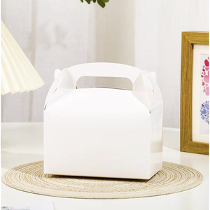 Paquete de 25 Cajas Cuadradas Blancas Brillantes con Asa, Recicladas, para Uso en Peluquería, Caja de Regalo Desechable - Product Image 1