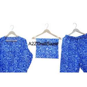 Women's 100% Cotton Smooth Breathable Quick-Dry Pajama Set Long Sleeves Full-Length Pants-Floral Print Luxury <b>Style</b> - Product Image 4