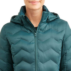 Chaqueta acolchada de alta calidad al por mayor, chaqueta acolchada de nailon transpirable con estampado de logotipo personalizado, chaqueta acolchada de invierno con capucha de gran tamaño para mujer - Product Image 5