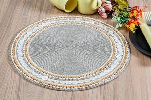 ที่รองจานลูกปัดแก้วทรงกลมทำด้วยมือสำหรับโต๊ะอาหารสไตล์อเมริกันตกแต่งงานแต่งงานงานคริสต์มาสงานเลี้ยงสังสรรค์ในครอบครัว - Product Image 5