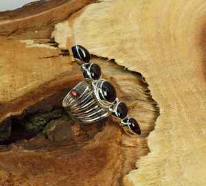 Anillo de granate rojo de Plata de Ley 925, joyería de piedras preciosas naturales hechas a mano, anillo de piedra natal de enero para ella, regalo elegante - Product Image 3