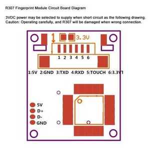 Cảm biến Mô-đun nhận dạng vân tay r307s với Cáp cảm biến sinh trắc học 15cm với cáp cho các dự án an ninh và tự làm - Product Image 6