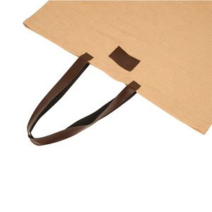 Sacs à provisions promotionnels personnalisés recyclés biologiques écologiques Fourre-tout réutilisable personnalisé avec poignée en cuir Toile de coton - Product Image 3