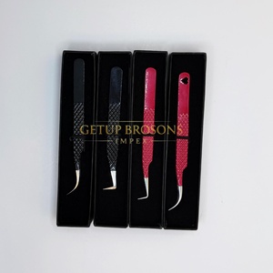 Pince à cils GETUP BROSONS IMPEX 90/Courbe/Volume en acier inoxydable, finition noire/légèrement rouge, design découpé en forme de cœur - Product Image 5