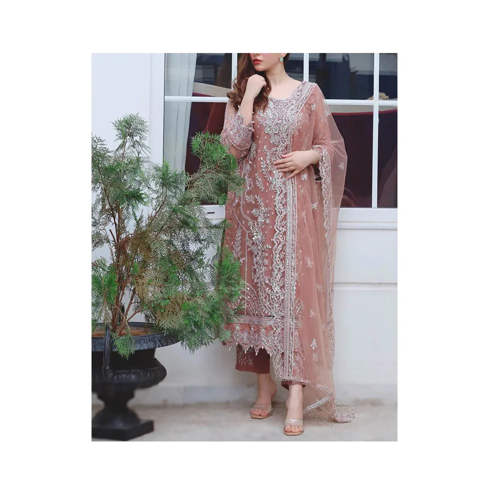 Full length designer party wear Indian women wear heavy embroidered Ethnic Clothing Pakistani Heavy Indian dress