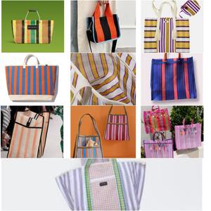 Sac à provisions en nylon réutilisable écologique avec fermeture à glissière RPET Sacs de plage en plastique recyclé tissé à la main fabriqués en Inde - Product Image 2