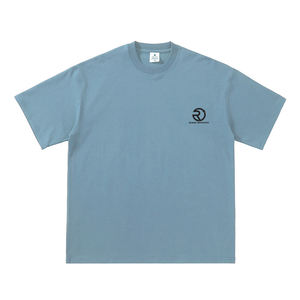 250 GSM T-shirt lourd pour printemps été T-shirt à manches courtes de couleur pure pour hommes en 100% coton T-shirt en coton peigné - Product Image 5