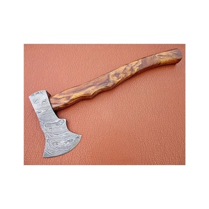 Jexmoo personalizado 19,5 "acero damasco Tomahawks mango de palisandro con Funda de cuero regalo al aire libre papá hecho a mano grado Industrial - Product Image 3