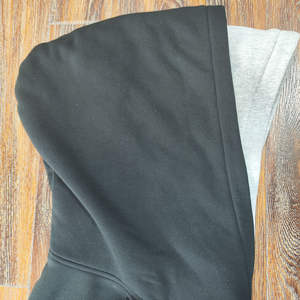 Personalizar Heavyweight Pullover Sudadera con capucha de algodón Patchwork 2 tonos de gran tamaño mezclado de algodón con doble capucha sudaderas con capucha para hombres - Product Image 2