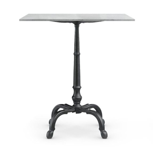 Mesa de Comedor de Estilo Clásico con Base de Hierro Fundido y Tapa Cuadrada de Mármol, Muebles de Grado Comercial para Restaurantes y Exteriores a Precio Económico - Product Image 1