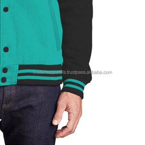 Custom Embroidery Wool Varsity <b>Jacket</b> with Stand Collar and Front Logo Windproof Breathable <b>Summer</b> Streetwear - Product Image 6