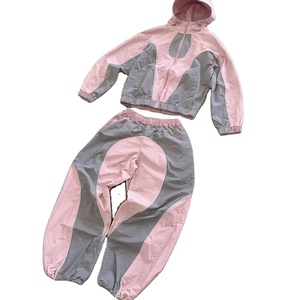 2026 Custom Men's Hooded Drawstring <b>Jogger</b> Set Track Suit <b>Polyester</b> Windbreaker Shorts Two Piece Streetwear Lightweight Summer - Product Image 4