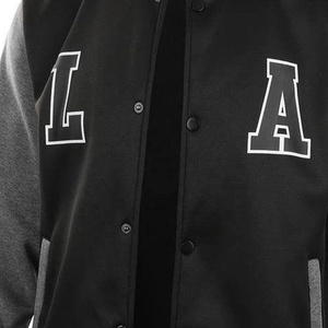 Chaqueta clásica universitaria con mangas de lana y cuero Bomber bordado Letterman Sporty Stand Collar Winter Size XS - Product Image 4