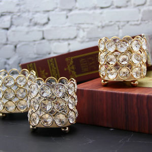 Candelero de cristal dorado Vendedor caliente Soporte de luz en T de forma redonda grande y soporte Decoración elegante Perfecta para bodas - Product Image 6