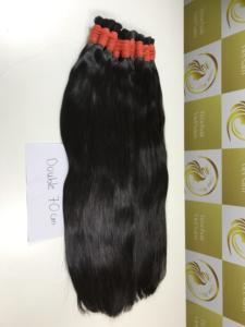 Extensions de cheveux humains vietnamiens droits en vrac doublement étirés Stock de matière première alignée à cuticules noires naturelles non transformées - Product Image 6