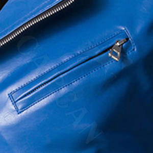 Veste en cuir pour hommes Marque privée personnalisée Veste d'hiver bleue à la mode fabriquée par le Pakistan - Product Image 5