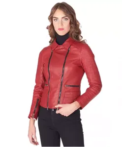 Womens Real Red Leather <b>Jacket</b> Double Zip Front Biker Coat Quilted Sleeve <b>Sheepskin</b> Outerwear Custom Slim Fit Moto <b>Jacket</b> - Product Image 1