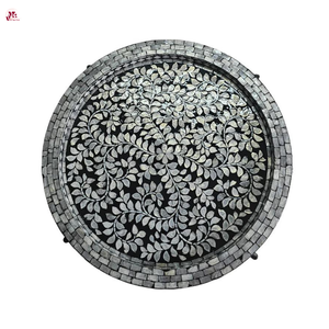 Mesa de Centro Moderna Hecha a Mano con Incrustaciones Decorativas de Concha Natural de Nácar para Muebles de Sala de Estar - Product Image 2