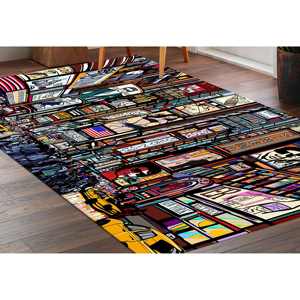 Alfombra Urbana de Nueva York: Decoración Abstracta para el Hogar con Diseño de Paisaje Urbano, Alfombra Suave con Pelo Largo - Product Image 5