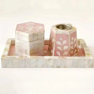 Multicolor <b>Mother</b> of Pearl Inlay Bakhoor Mabkhara Bone Inlay Burner Tray Resin <b>Box</b> Burner Gift Set - Product Image 2