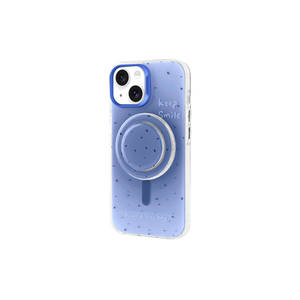 Coque de téléphone portable souple en silicone Netzy Trendy bleue détachable compatible MagSafe pour iPhone 15 avec support PopSocket - Product Image 1