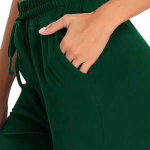 Pantalon de survêtement évasé lourd de haute qualité pour femmes avec ceinture à cordon de serrage Couleur unie Style avant plat pour l'hiver - Product Image 6