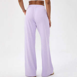 Bloc de couleur taille haute Joggers coupe ample jambe droite Fitness pantalons de survêtement poches pantalons de Yoga confortables pour plat respirant - Product Image 6