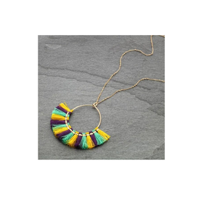 สร้อยคอโบโฮดีไซน์ทันสมัยสำหรับผู้หญิงและเด็กผู้หญิงจำนวนมากสร้อยคอพู่เงางาม - Product Image 3