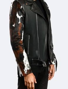Veste en cuir de vachette véritable Veste en cuir de vachette de qualité supérieure en cuir de vachette respirant fait à la main Veste d'hiver personnalisée en cuir de vachette cheveux naturels - Product Image 3