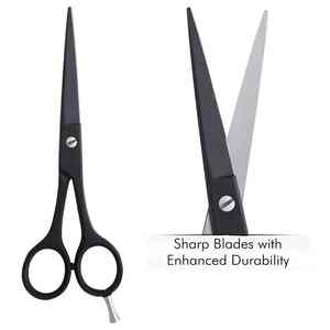 Kit de cisailles de coiffeur professionnelles sur mesure en acier inoxydable noir coupe de cheveux ensemble de ciseaux amincissants avec outil de beauté peigne - Product Image 5