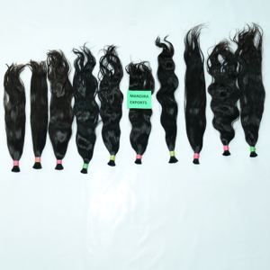 100% pas cher naturel en gros avec dentelle remy droite en vrac sud indien vierge fabrication temple cheveux humains - Product Image 5