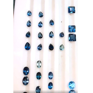 113 pièces naturel londres bleu topaze haute qualité pierre à facettes 5x3mm à 7x5mm ovale et marquise 64cts Lot pour bijoux US $176 - Product Image 3