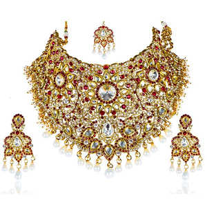Parure fine Mithya Collier en pierre plaquée or et Maang Tikka 2000117 - Product Image 1
