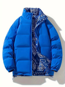 Vestes d'hiver personnalisées, lourdes et chaudes, manteau grande taille, vêtements d'extérieur de haute qualité pour hommes, veste matelassée réversible à motif cachemire épais - Product Image 3