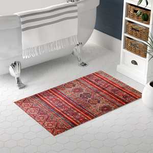 Tapis d'intérieur Netline Home Depot NL1007, inspiré du kilim, multicolore, rayé, tribal, diamant, lavable en machine, pour salon - Product Image 3