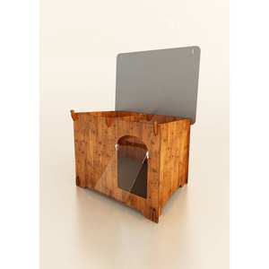 Cucciolotta Colonial XL, Casa para Mascotas de Forma Cuadrada, Resistente al Viento, Fabricada en HPL Laminado, para Animales Pequeños, Hecha en Italia - Product Image 1