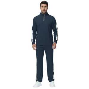 Chándales para hombre de 2 piezas de manga larga atléticos con cremallera completa chándal conjunto de chándal informal al aire libre ropa de calle conjunto de chándal deportivo - Product Image 5