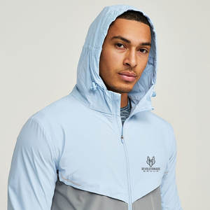 Outdoor Mens Windbreaker <b>Jacket</b> With High Collar And Elastic Waistband <b>Packable</b> Windbreaker <b>Jacket</b> For Men - Product Image 6