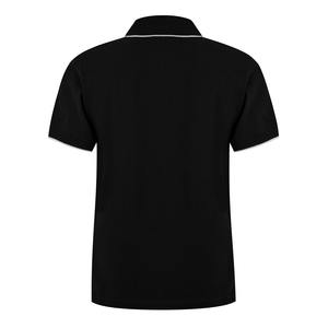Polos para hombre Camiseta de polo de golf de algodón de manga corta ajustada Camisetas de polo negras de algodón suave de punto acanalado - Product Image 2