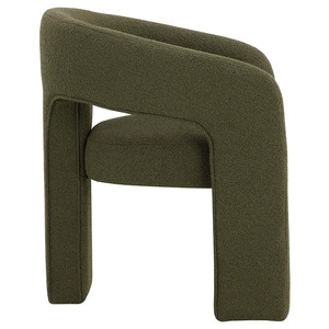 Chaise de salle à manger moderne en fausse fourrure, fauteuil Sherpa, siège d'appoint vert pour salle à manger, cuisine, réception - Product Image 3