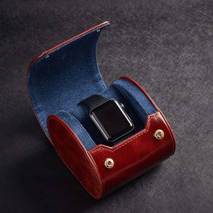 Customized Premium Quality Genuine Leather <b>Watch</b> Roll <b>Travel</b> <b>Case</b> Handmade Portable Organizer with Velvet Interior - Product Image 3