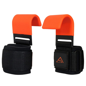 Men Women Summer Bodybuilding <b>Weight</b> Lifting Hooks Pull Ups Dead-lifts Grip <b>Wrist</b> Straps Non-Slip Polyester Cotton Hook Loop - Product Image 1