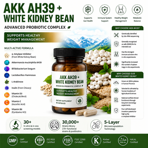 <span class=keywords><strong>C</strong></span>ápsulas de Mezcla Probiótica Akk AH39 de Fabricación Personalizada OEM con Múltiples Cepas y Frijol Blanco para un Control de Peso Saludable - Product Image 1